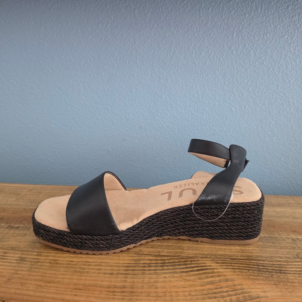 Soul Naturalizer Womens Gloria Wedge Sandal Black Espadrille Platform Size 9.5M - Picture 8 of 11